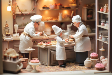 Small toy chocolatier making chocolates, Gnerative AIの素材