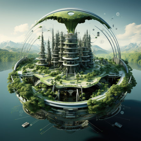 A fantastic city from the future. Gnerative AIの素材