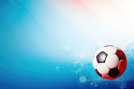 Soccer ball on bright colorful background. Generative AIの素材
