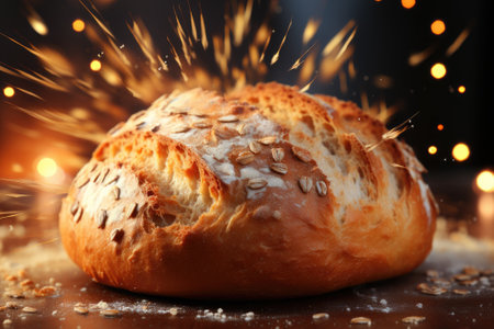 Different kinds of fresh bread as background, top viewの素材