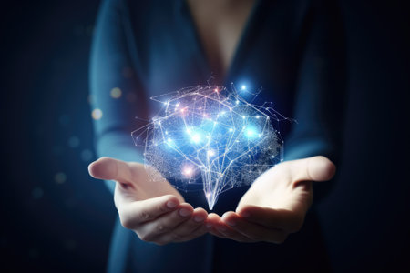 Ai tech, businessman show virtual graphic Global Internet connect Chatgpt Chat with AI, Artificial Intelligence. using command prompt for generates something, Futuristic technology transformation.の素材