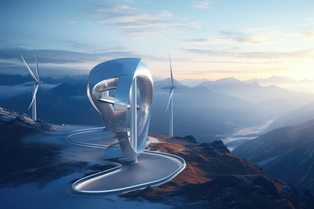 Futuristic environmentally friendly power plant of the future, Revolutionizing Energy Systems with Full Automation. Efficiency and Comfort of Fully Automated Modern Energy Systemsの素材