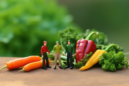 Miniature workers make food. Gnerative AIの素材