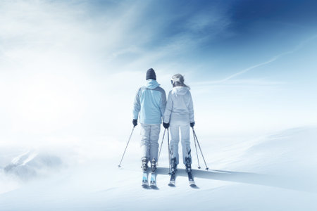 Skiing Jumping skier Extreme winter sports. Gnerative AIの素材