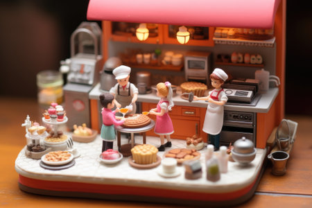 Small toy chocolatier making chocolates, Gnerative AIの素材