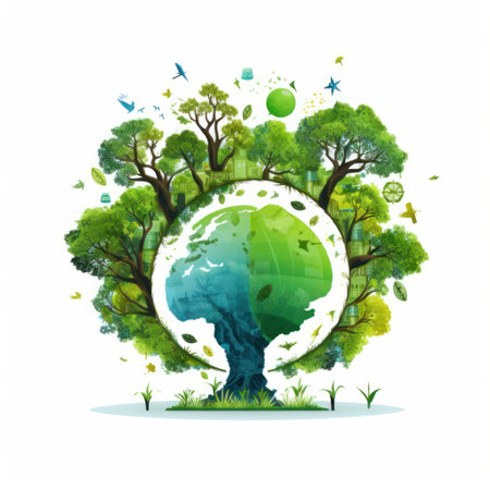 A realistic photograph showcasing the beauty of nature and the importance of preserving the environment for sustainable development. Generative AIの素材