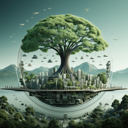 A fantastic city from the future. Gnerative AIの素材