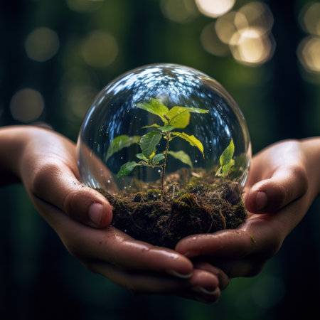 A realistic photograph showcasing the beauty of nature and the importance of preserving the environment for sustainable development. Generative AIの素材