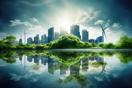 A realistic photograph showcasing the beauty of nature and the importance of preserving the environment for sustainable development. Generative AIの素材
