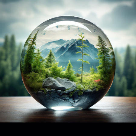 A realistic photograph showcasing the beauty of nature and the importance of preserving the environment for sustainable development. Generative AIの素材