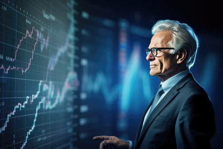 Financial Analysts and Day Traders Working on a Computers with Multi-Monitor Workstations with Real-Time Stocksの素材