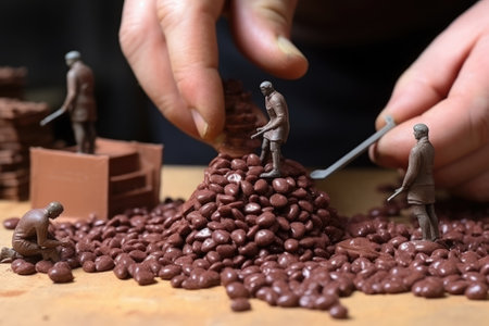 Small toy chocolatier making chocolates, Gnerative AIの素材