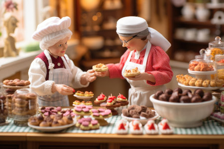 Small toy chocolatier making chocolates, Gnerative AIの素材