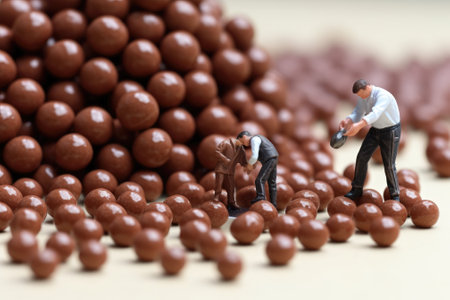 Small toy chocolatier making chocolates, Gnerative AIの素材