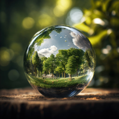 A realistic photograph showcasing the beauty of nature and the importance of preserving the environment for sustainable development. Generative AIの素材
