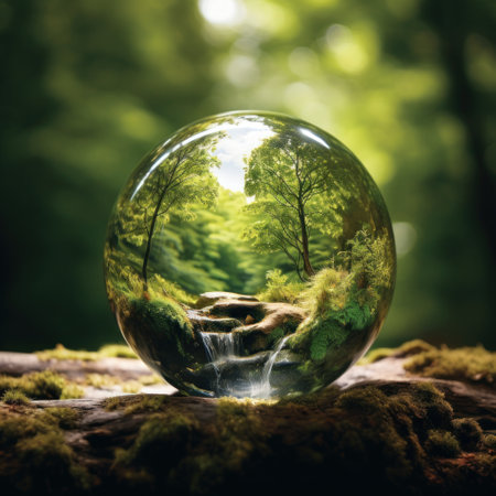 A realistic photograph showcasing the beauty of nature and the importance of preserving the environment for sustainable development. Generative AIの素材