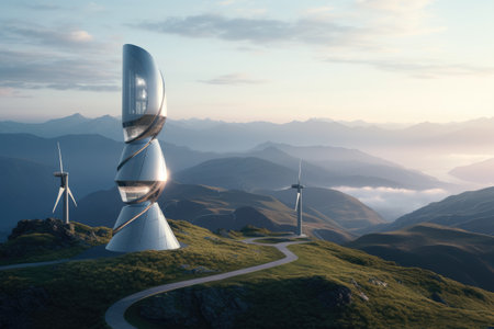 Futuristic environmentally friendly power plant of the future, Revolutionizing Energy Systems with Full Automation. Efficiency and Comfort of Fully Automated Modern Energy Systemsの素材