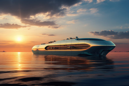 The ship's sleek and streamlined design, combined with advanced technology, gives it a distinct and futuristic appearance. Its massive size and impressive cargo capacity are evident, highlighting its role in transporting goods and supplies across vast distances.の素材