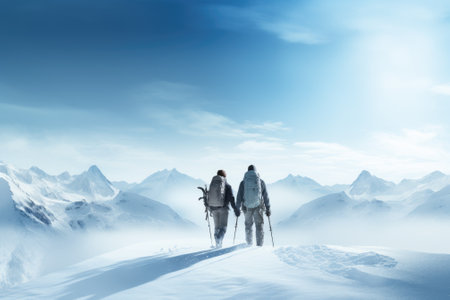 Skiing Jumping skier Extreme winter sports. Gnerative AIの素材
