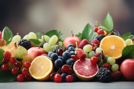 Fresh fruits assorted fruits colorful background.Vitamins natural nutrition concept.の素材