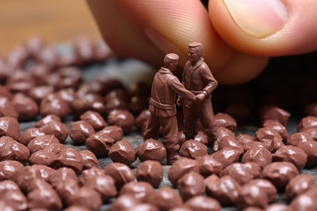 Small toy chocolatier making chocolates, Gnerative AIの素材