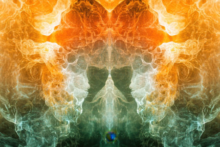 Dynamic colors blend together, creating a mesmerizing abstract artwork that evokes emotion and intrigue.の写真素材