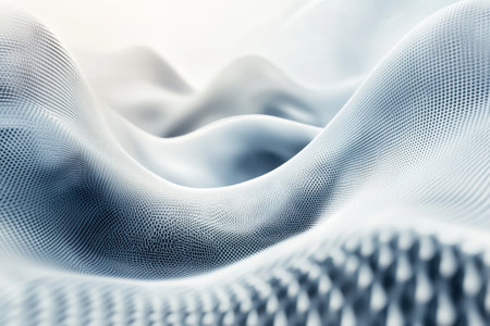 The gentle curves of soft fabric create a tranquil visual effect with subtle textures.の写真素材