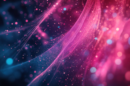 Bright colors flow and blend in swirling patterns, creating an energetic and captivating visual display.の写真素材