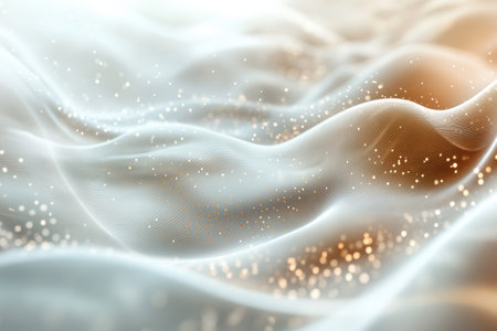 Soft textures and sparkling lights create an ambient atmosphere, evoking calmness and serenity.の写真素材