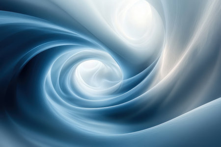 A tranquil swirl of blue tones forms a peaceful vortex, evoking a sense of calmness and serenity.の写真素材
