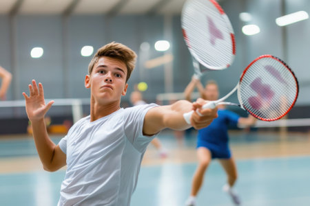 A young player focuses intensely while hitting during practice sessions.の写真素材