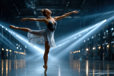 A woman dancing in a deserted factory, under harsh, industrial lighting, shot with a wide-angle lens, expressing freedom and rebellion, ultrarealistic photo --ar 3:2 --raw --profile nk3i4wf --stylize 250 --v 7 Job ID: 9bc7dbd0-0a39-457f-bf20-3b2b79d80babの素材