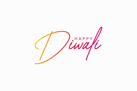 Happy Diwali text vector art | Happy Diwali text design | Happy Diwali cursive font design | Diwali Festival vector | Deepavali designのイラスト素材