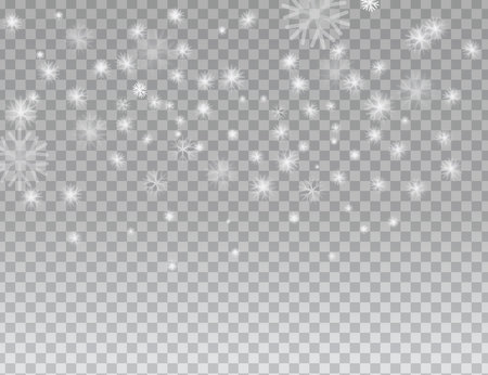 Snowflake background. Christmas snow. Snowfall with fine transparency. Vector illustration.のイラスト素材