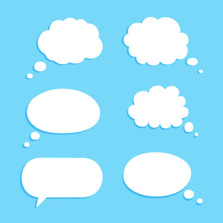 Speech or think bubble, empty communication cloud. Vector design element.のイラスト素材