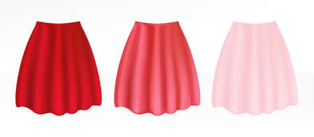 Set of the red and pink skirts isolated.のイラスト素材