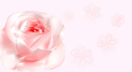 Spa rose background in a realistic style banner design. Vector illustration.のイラスト素材