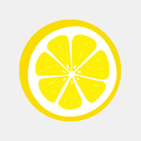 Lemon fruit slice, summer ciitrus food background. Vector illustration.のイラスト素材