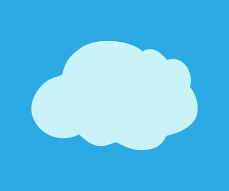 Cloud isolated on blue background. Simple shape. Fluffy weather icon.のイラスト素材