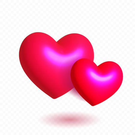 Couple of beautiful heartsのイラスト素材