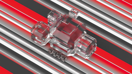 Frosted glass cubes on a colorful background. 3d illustration