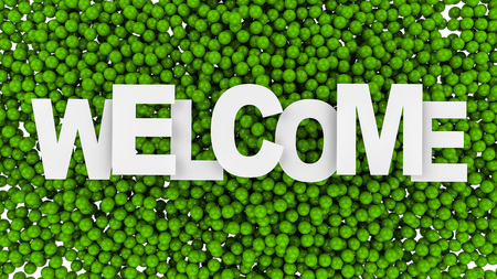 Welcome sign over colorful background. 3d illustration.の写真素材