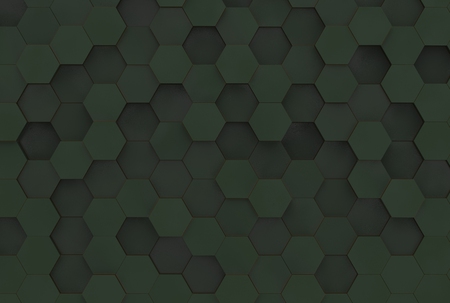 Green Hexagon Background Texture. 3d renderの写真素材