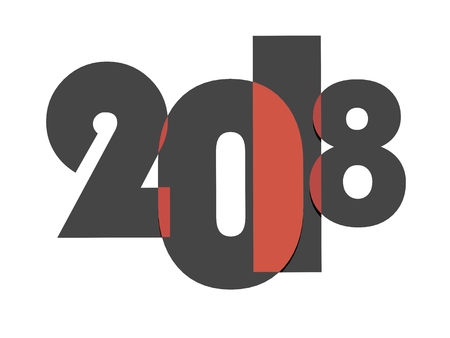 2018 Sign New Year concept. 3D illustrationの写真素材