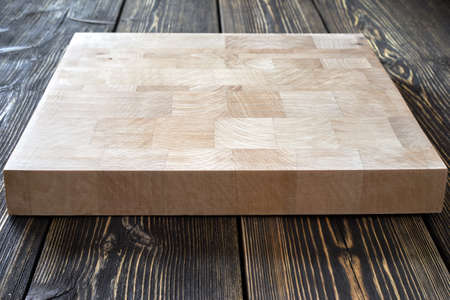 Chopping board on textured backgroundの写真素材