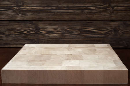 Chopping board on textured backgroundの写真素材