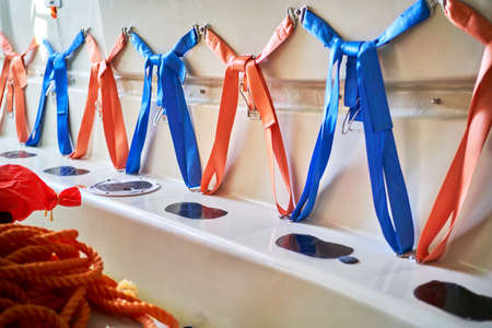 lifeboat inside interior Safety Belt for Seat Polypropylene Stainless Steel Buckleの写真素材
