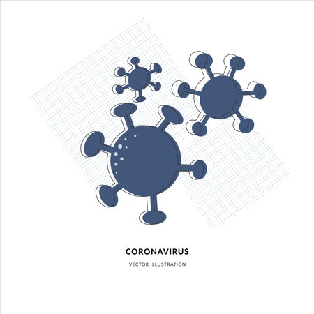 Vector flat coronavirus bacteria isolatedのイラスト素材