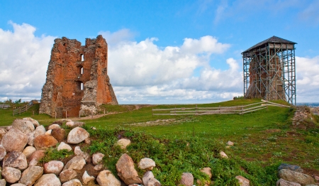 The ruins of the old palace in Belarusのeditorial素材