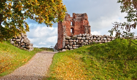 The ruins of the old palace in Belarusのeditorial素材